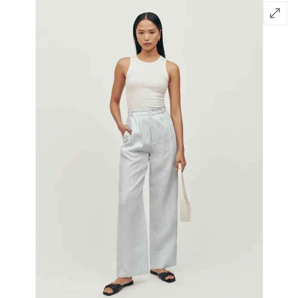 REFORMATION Vesta Pant - Sourdough Stripe. Size 8 NWT